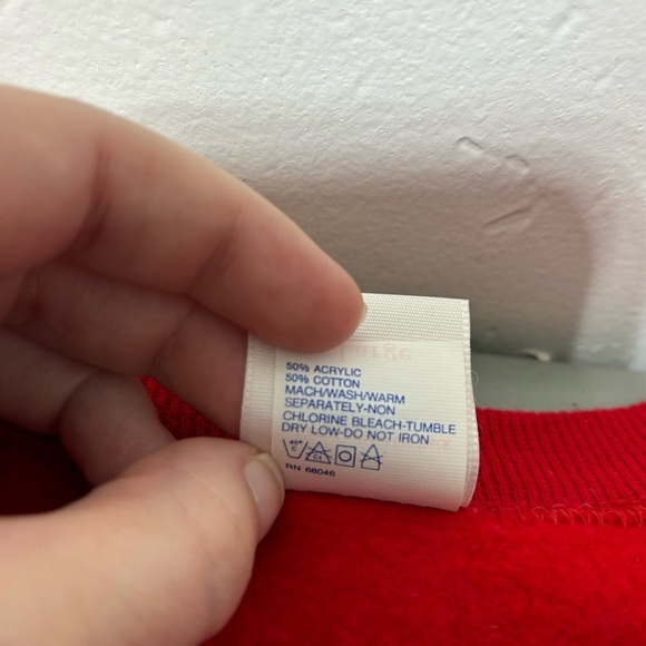 Disney Wear VTG Mickey Mouse Sweatshirt Adult Large Red Made in USA - Picture 6 of 10